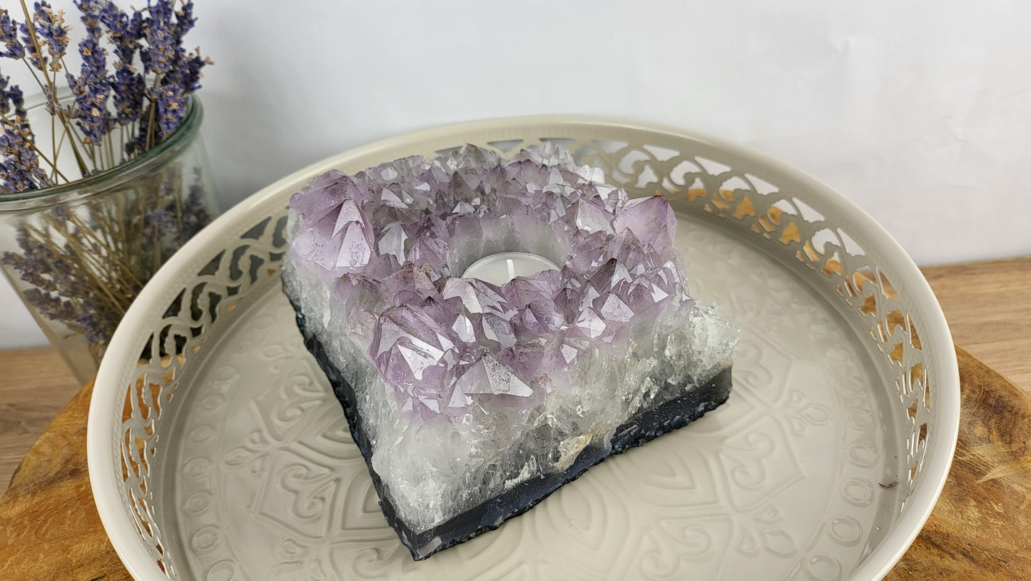 XXL Amethyst Teelichthalter