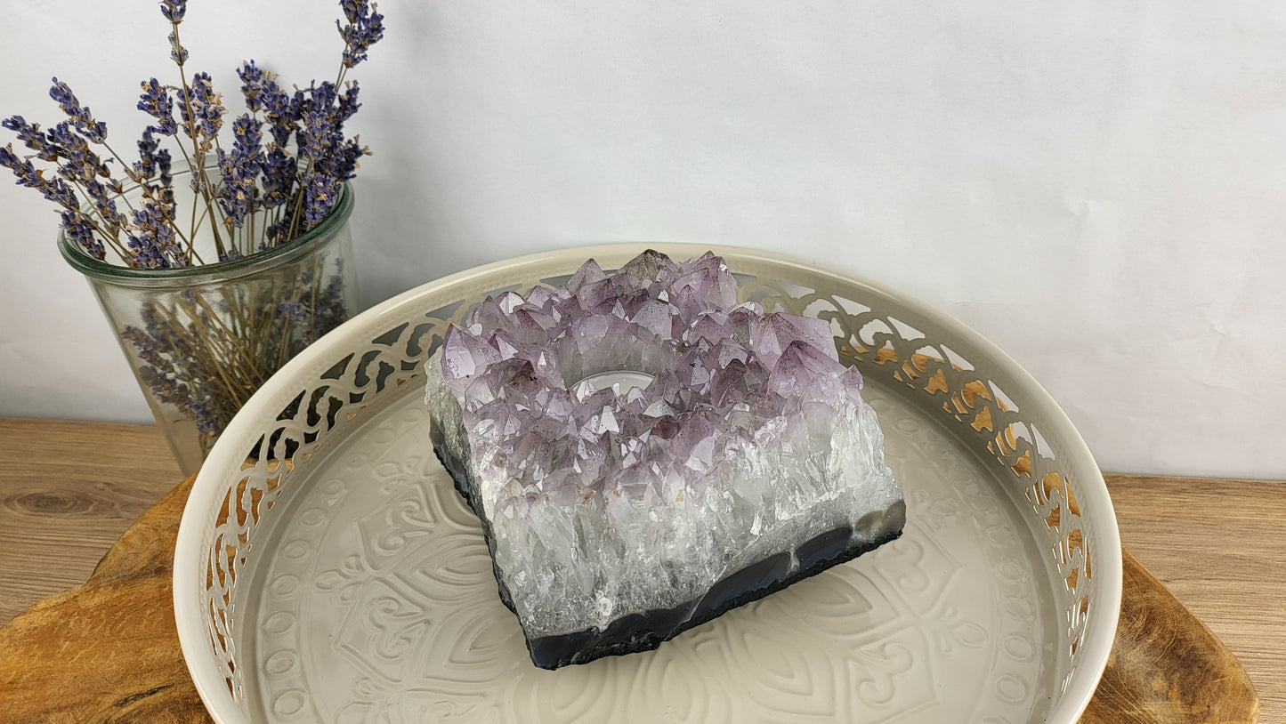 XXL Amethyst Teelichthalter