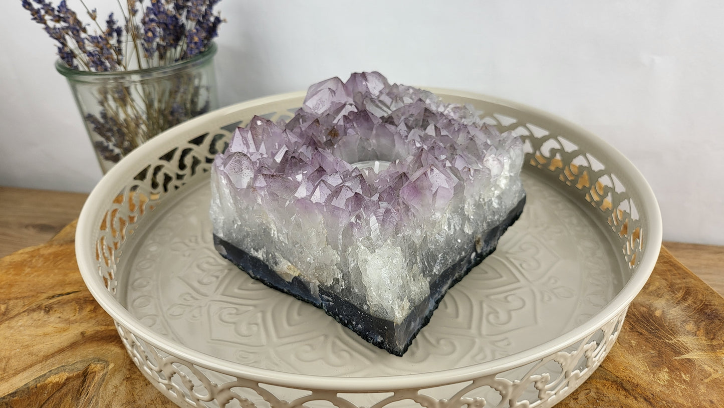 XXL Amethyst Teelichthalter