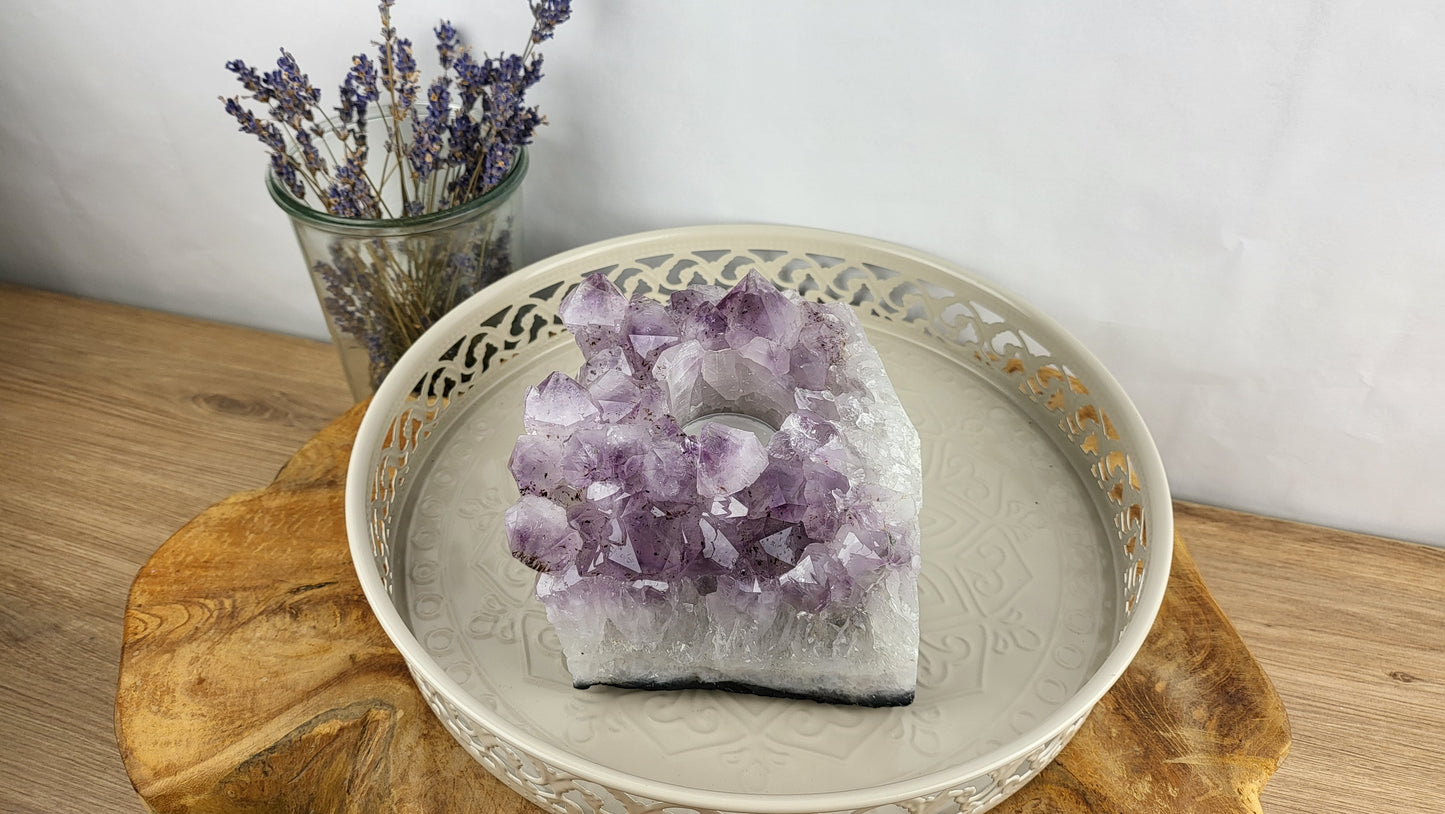 XXL Amethyst Teelichthalter