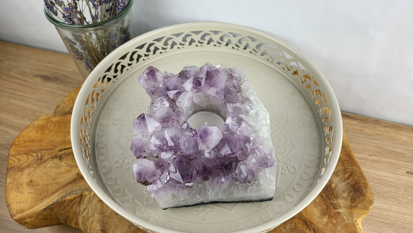 XXL Amethyst Teelichthalter