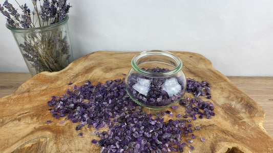 Trommelsteine Chips: 200g Amethyst Chips/ Mini Trommelsteine 5mm- 10mm