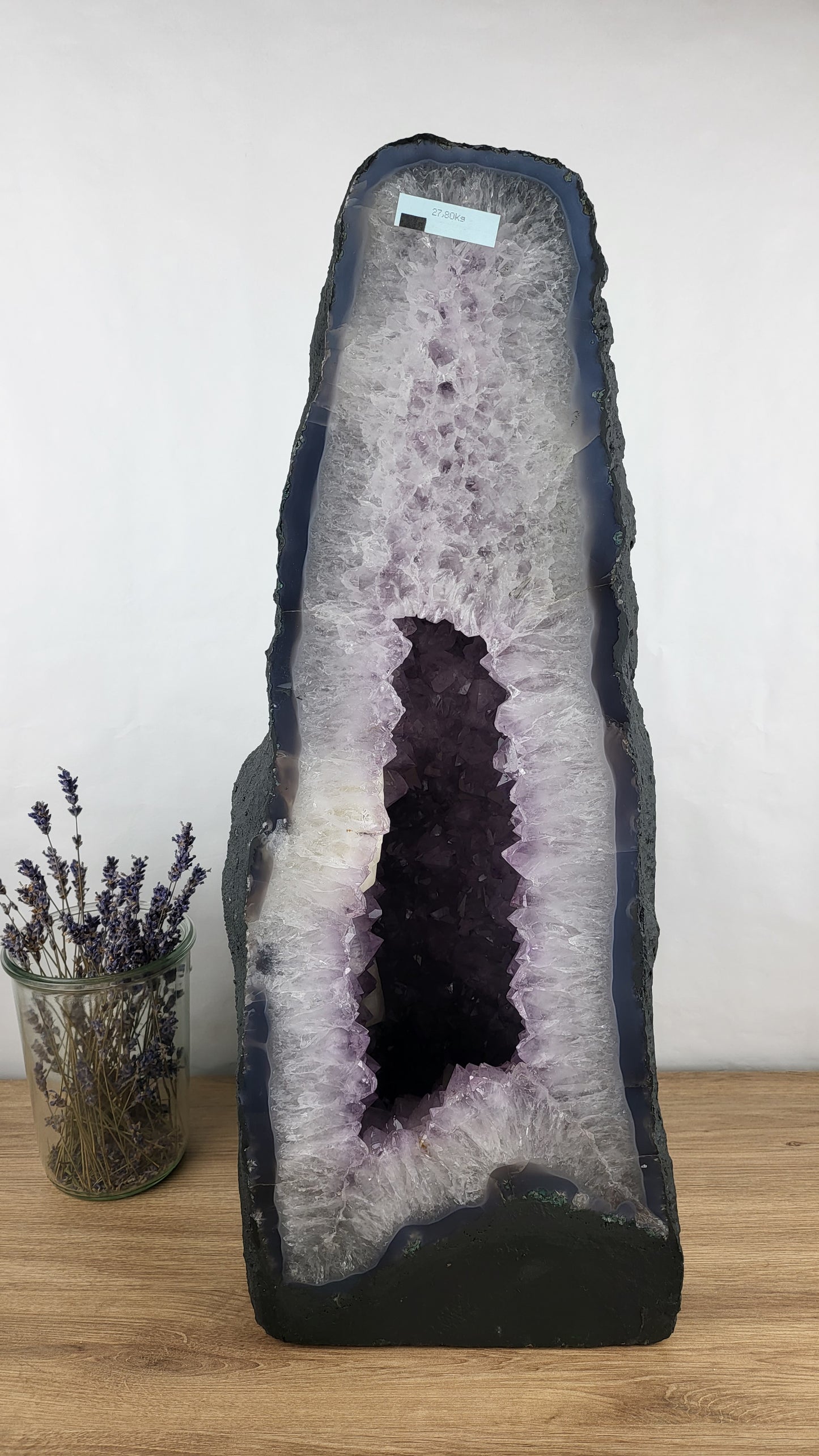 27,80kg Amethystdruse mit großen Calcitbildungen