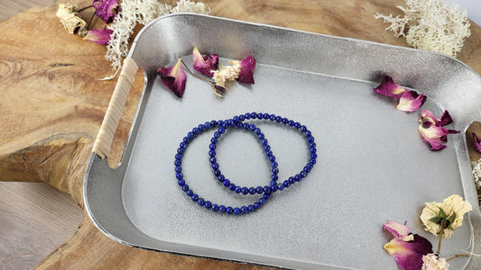 Lapislazuli Armband mit 4mm Perlen