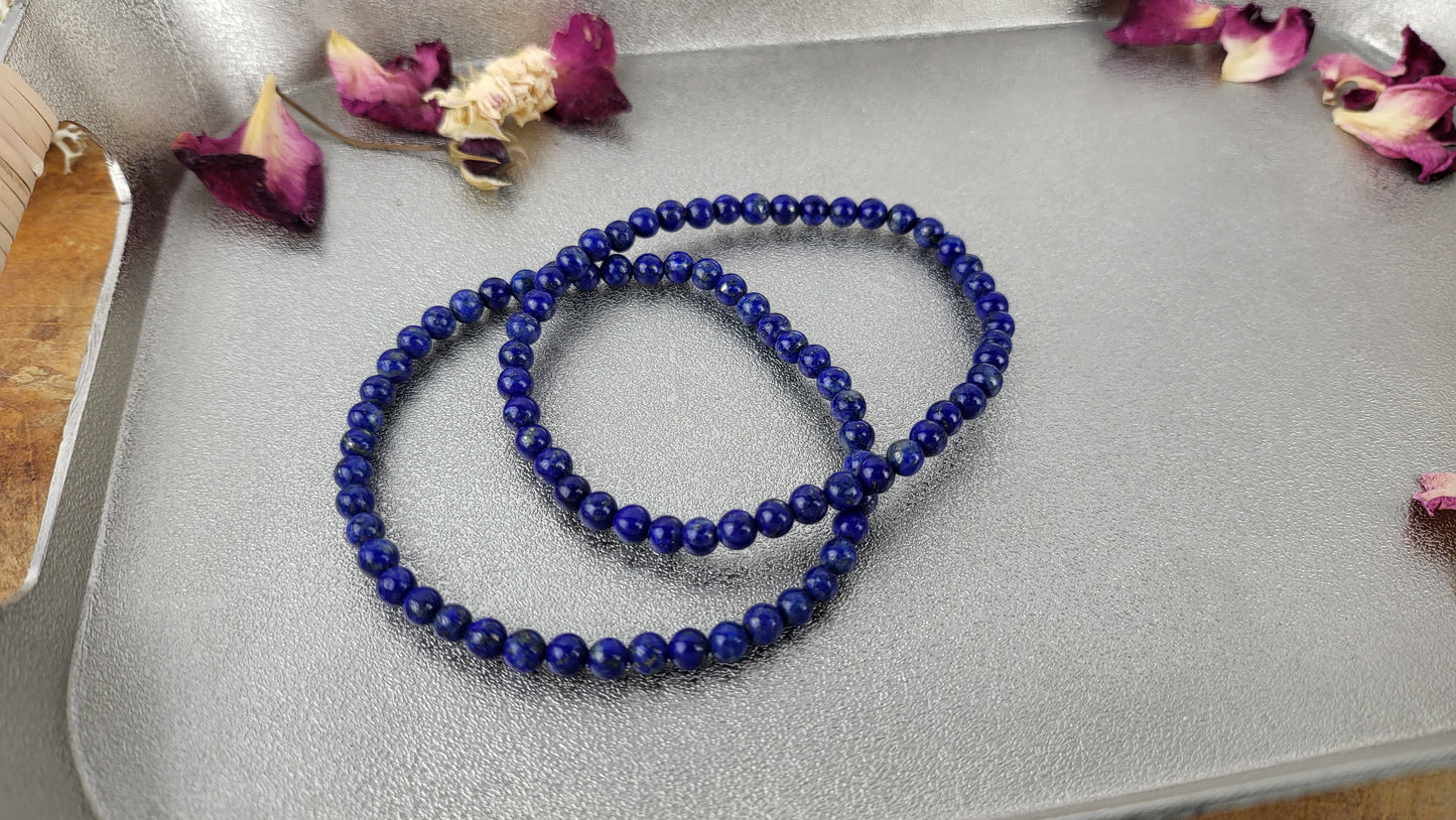 Lapislazuli Armband mit 4mm Perlen