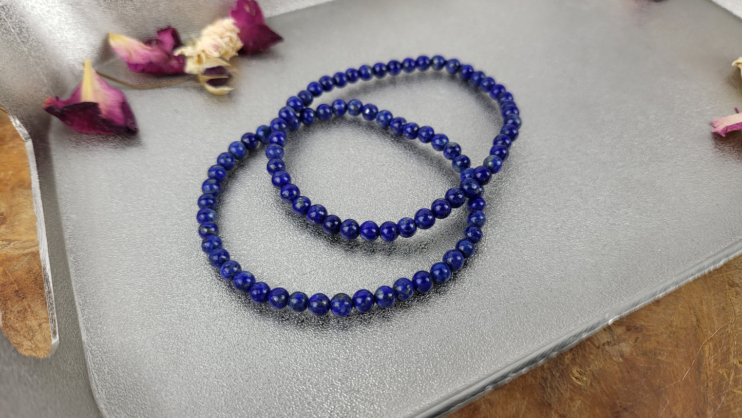 Lapislazuli Armband mit 4mm Perlen