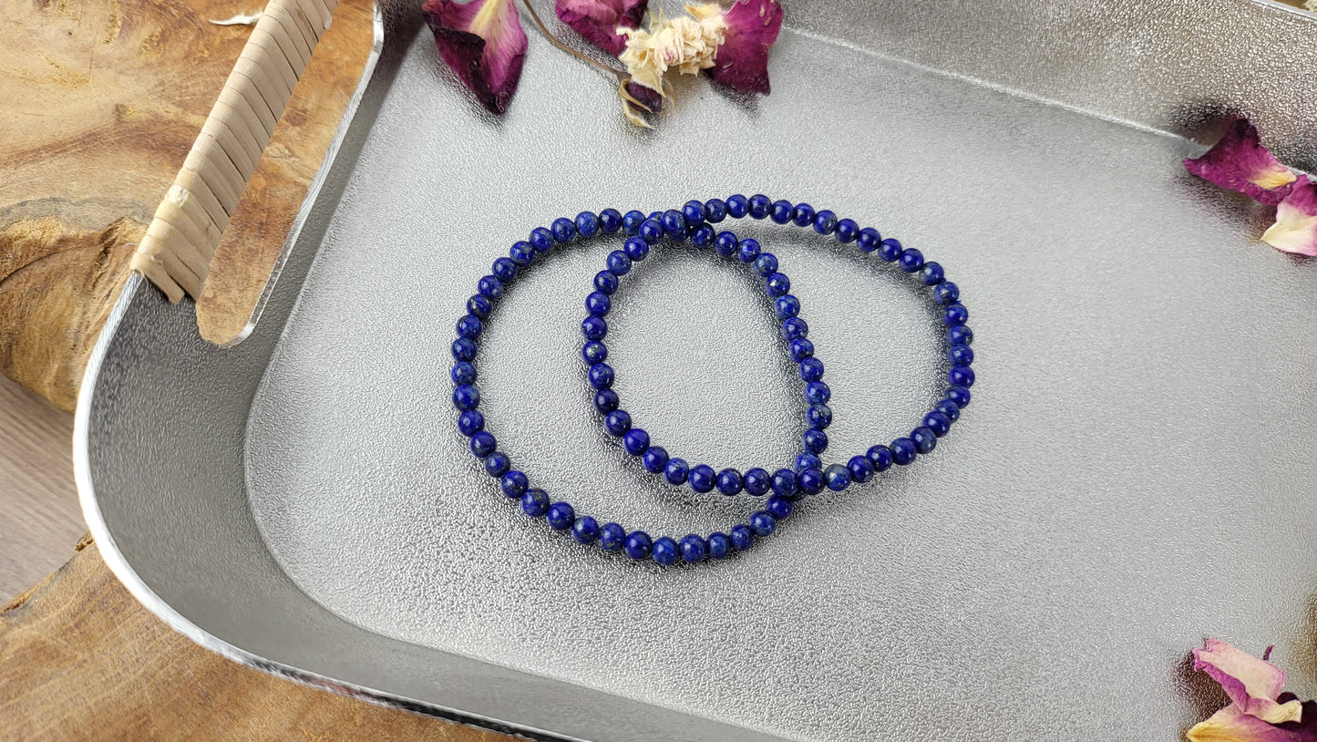 Lapislazuli Armband mit 4mm Perlen