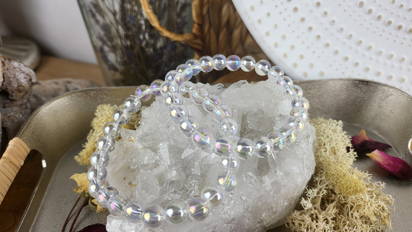 Angel Aura Quarz Armband 8mm Perlen