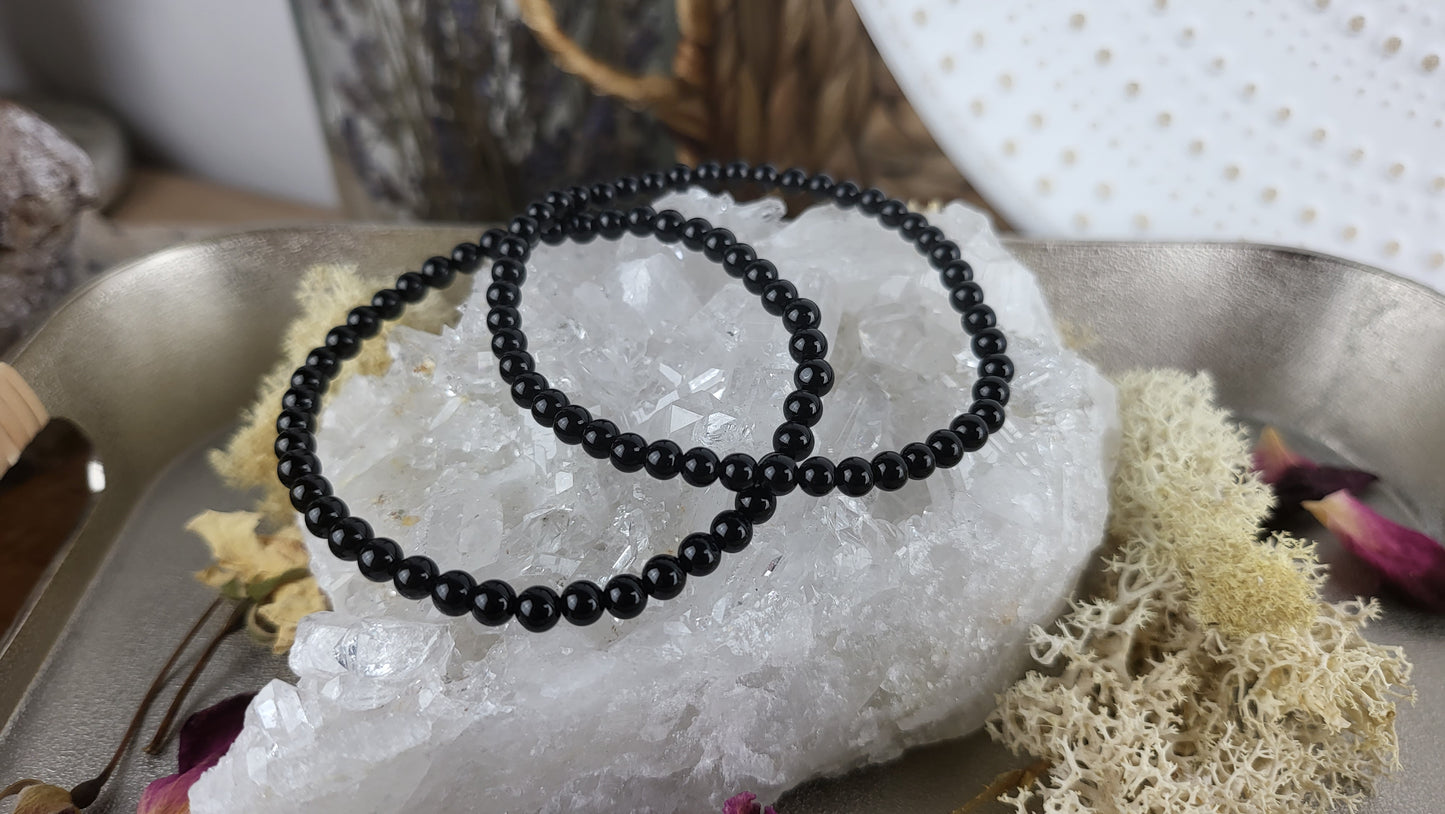 Onyx Armband mit 4mm Perlen