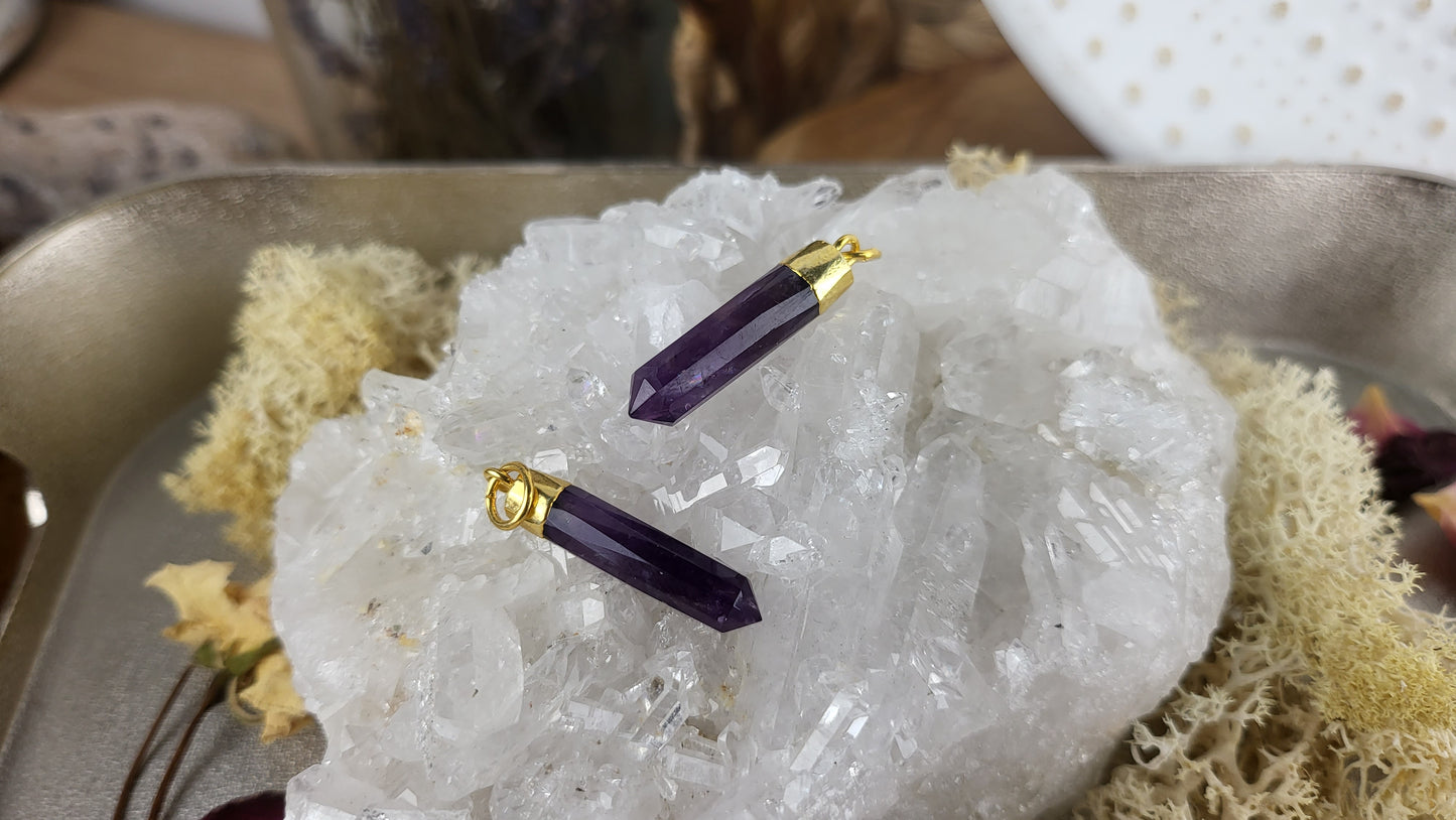 Amethyst Spitze Kettenanhänger