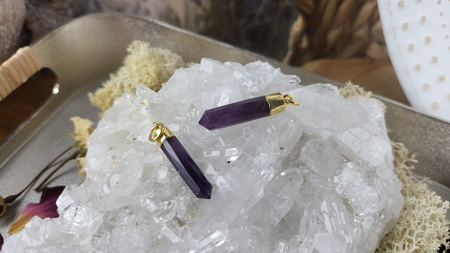 Amethyst Spitze Kettenanhänger