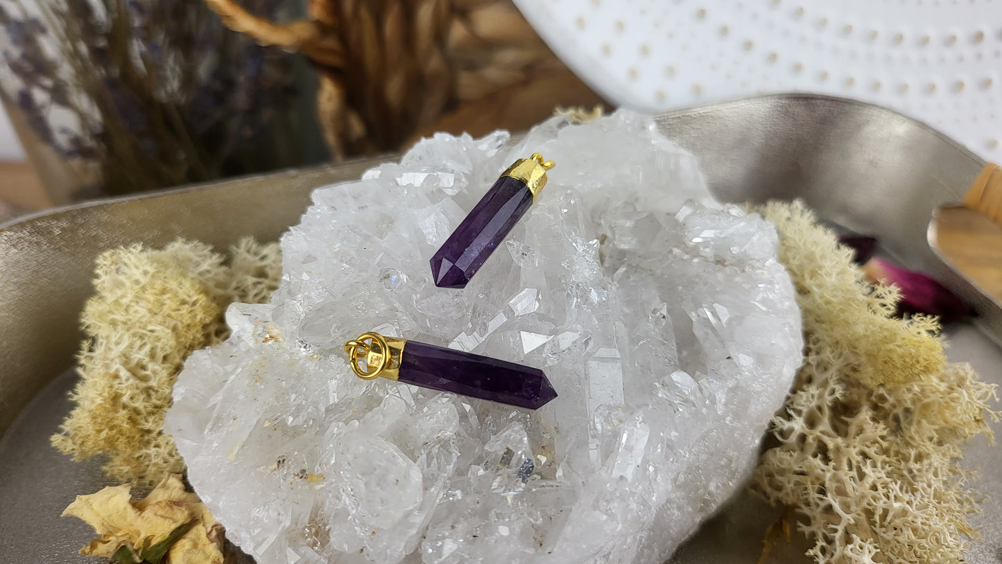 Amethyst Spitze Kettenanhänger