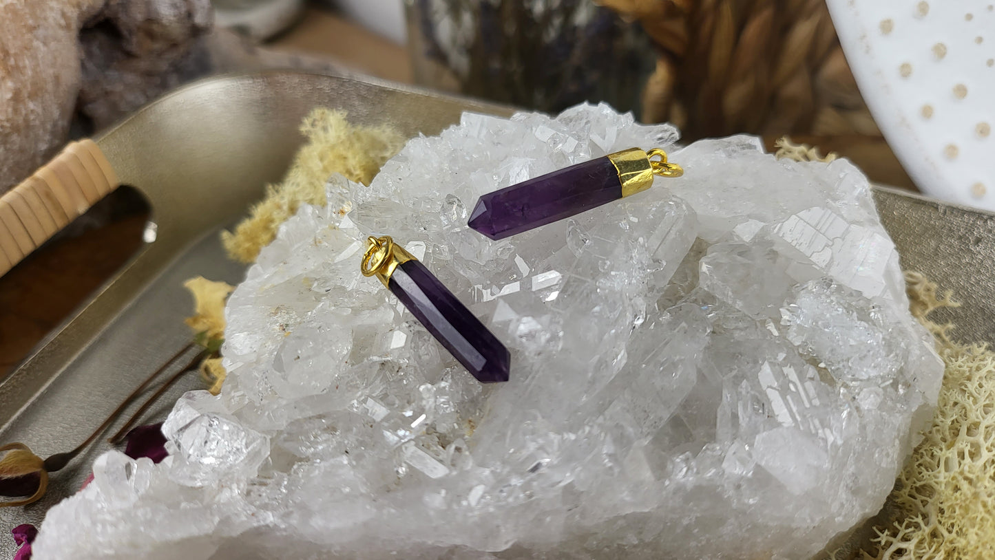 Amethyst Spitze Kettenanhänger