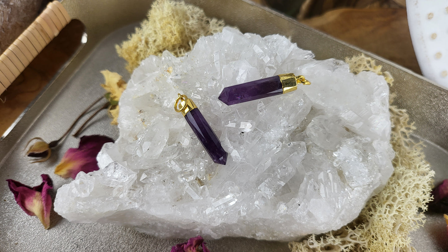 Amethyst Spitze Kettenanhänger