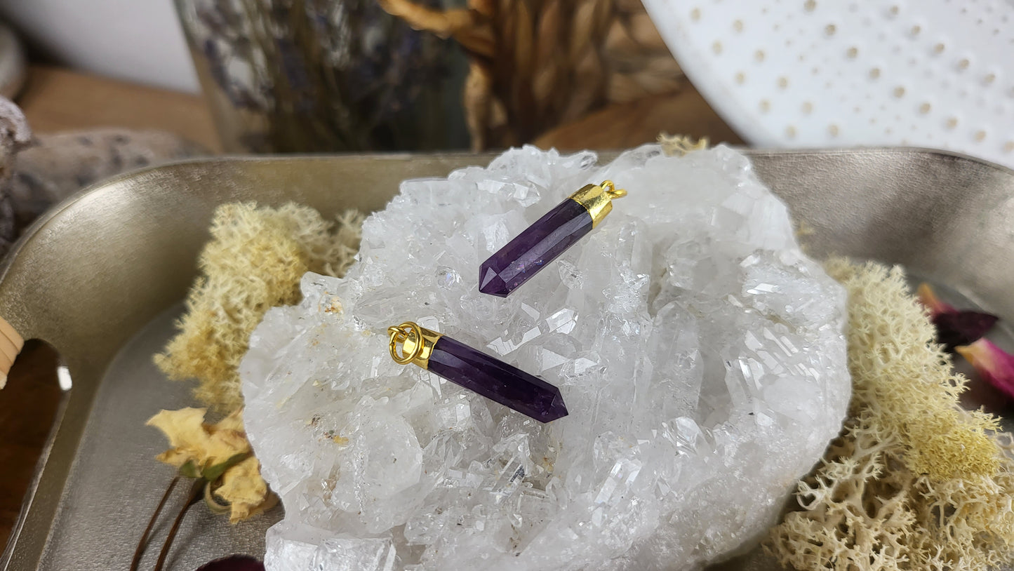 Amethyst Spitze Kettenanhänger