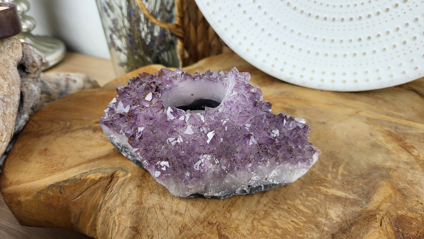 Amethyst Teelichthalter