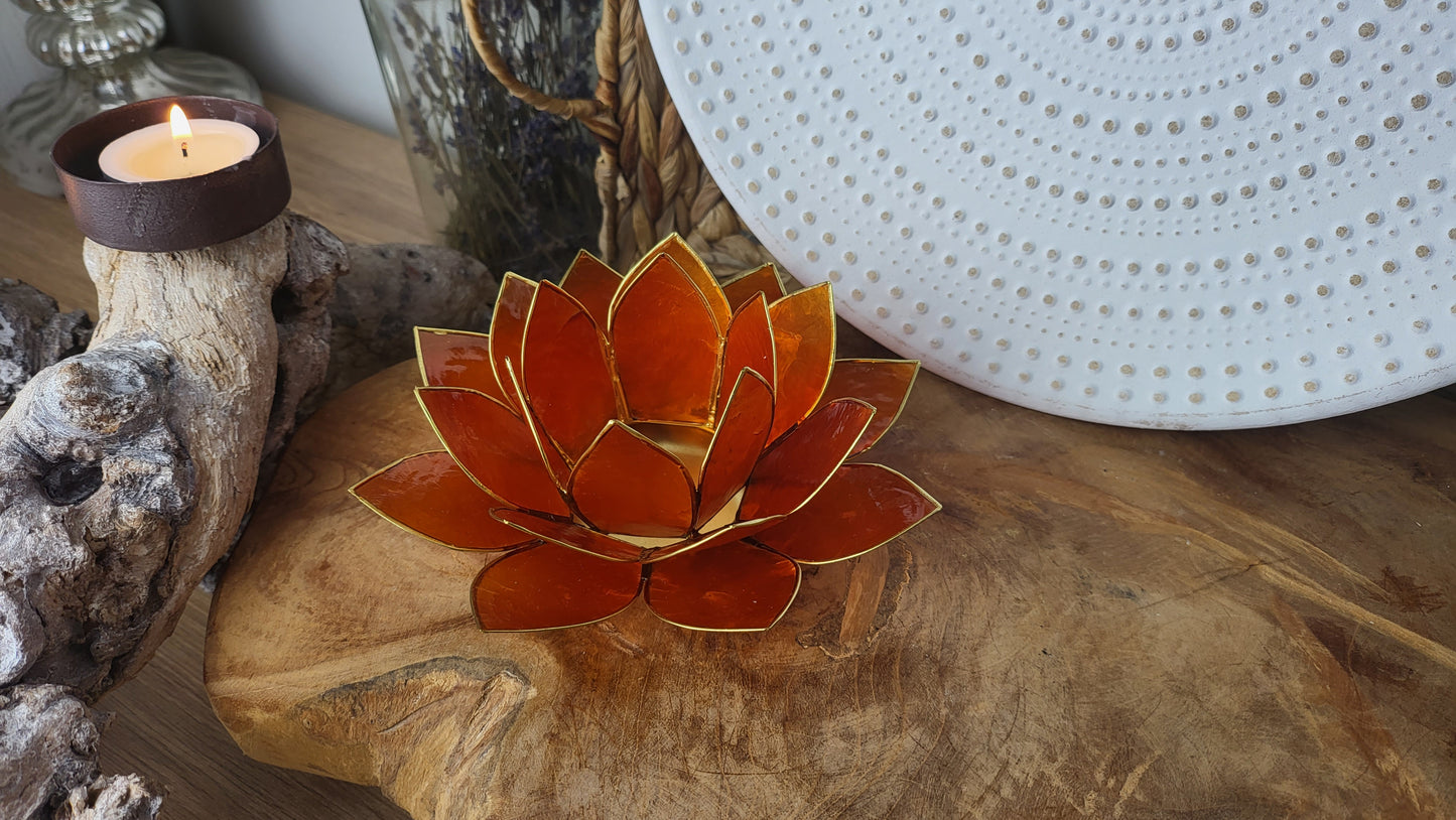 kleines Lotus Stimmungslicht Orange