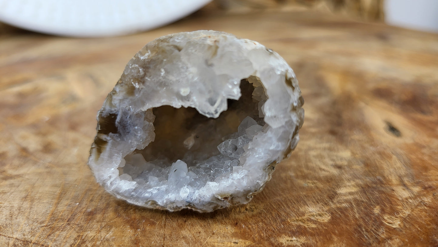 Achatnuss Hälfte, Mini Achatgeode 4cm, aus Brasilien Nr.11