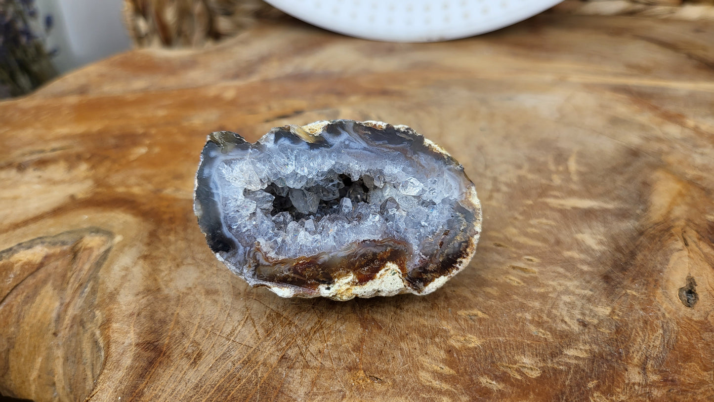 Achatnuss Hälfte, Achatgeode 6cm, aus Brasilien Nr.31