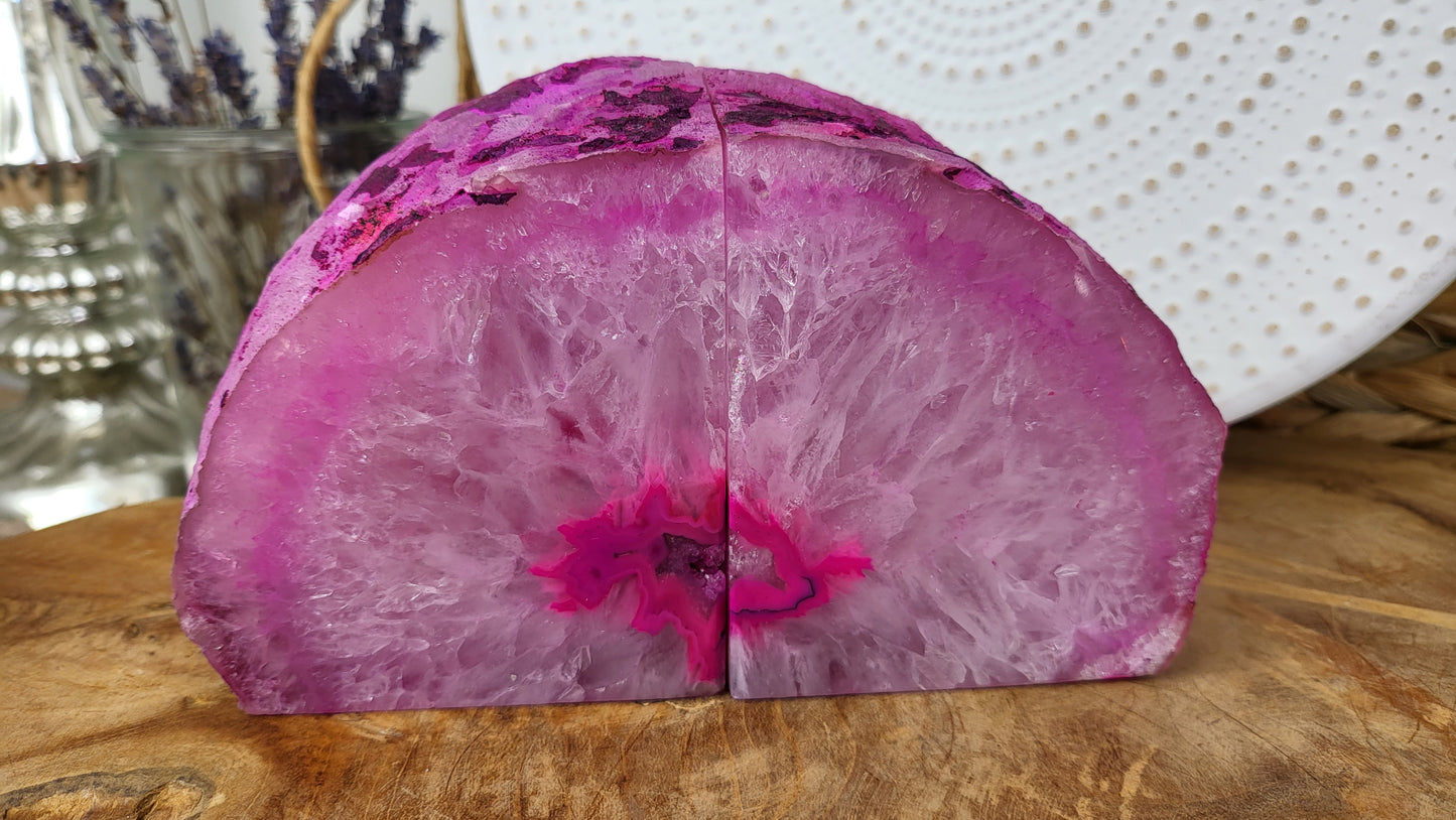 Achatgeoden Paar pink, poliert, ca. 1,9kg aus Brasilien