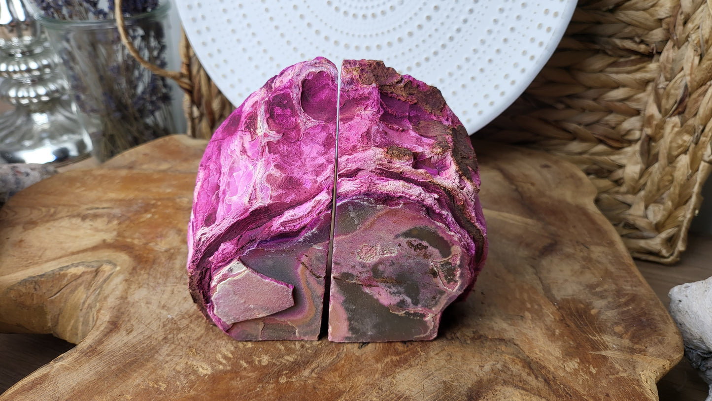 Achatgeoden Paar pink, poliert, ca. 1,5kg aus Brasilien