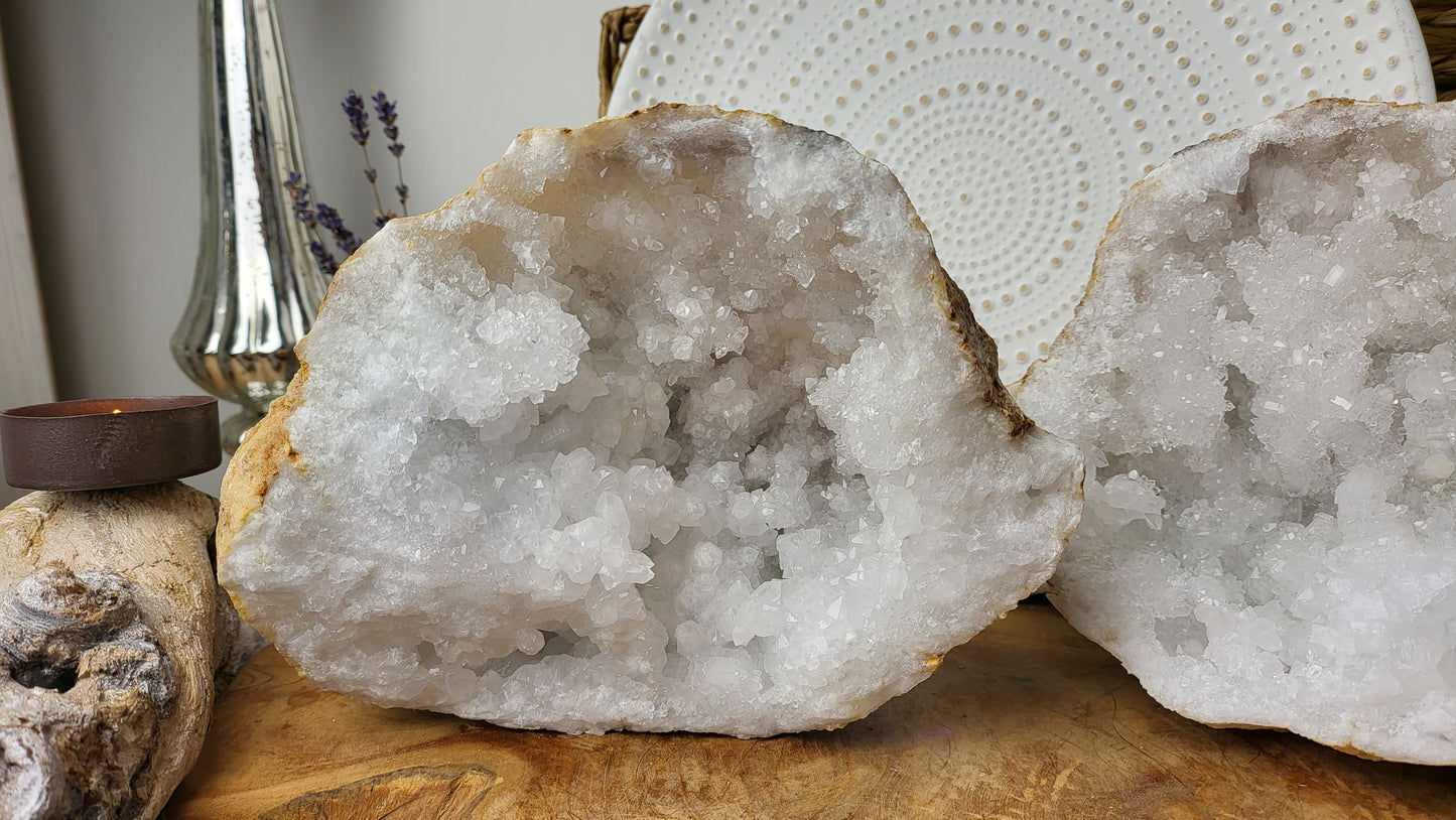 XXL Quarzgeode 4,48kg Quarz Geoden Paar- Bergkristall, aus Marokko