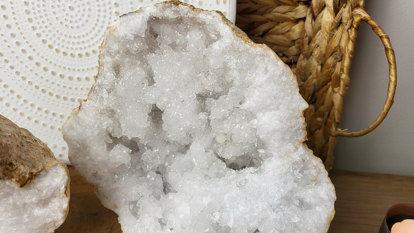 XXL Quarzgeode 4,48kg Quarz Geoden Paar- Bergkristall, aus Marokko